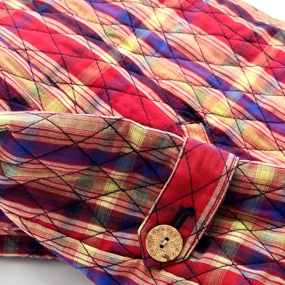 Vintage Womens Quilted Plaid Button-Up Vest  Cottagecore - Picture 11 of 13